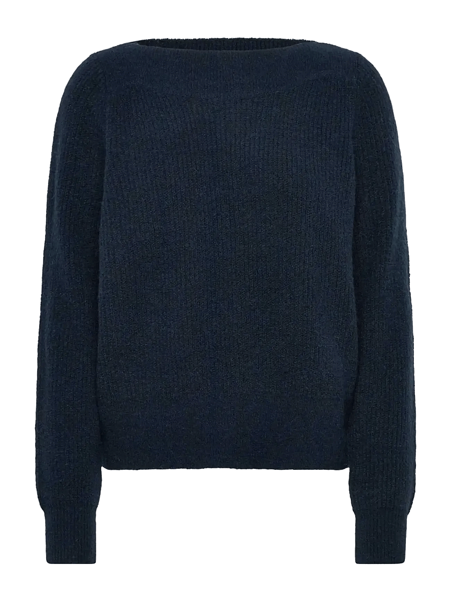 Rosemunde - RWTinker Wool Blend LS Boatneck Pullover - pullover - dark navy melange - 0