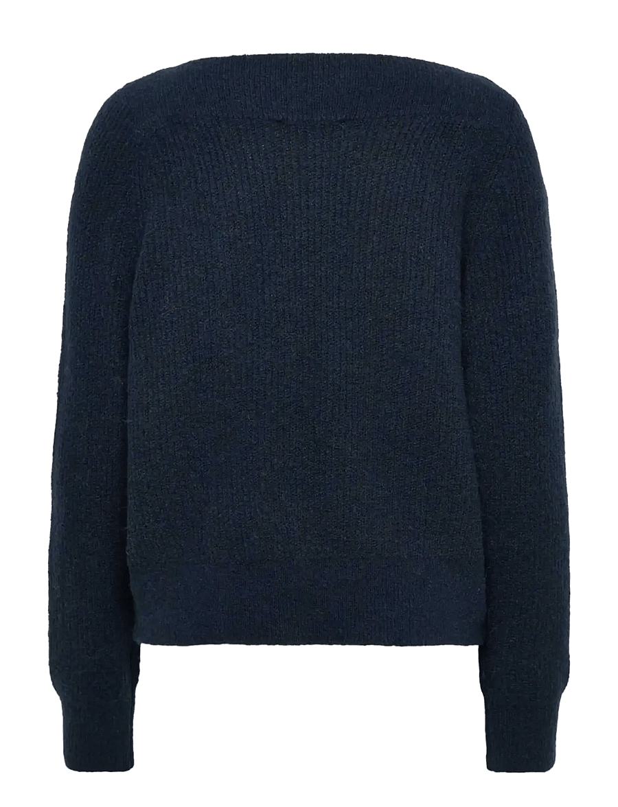 Rosemunde - RWTinker Wool Blend LS Boatneck Pullover - pullover - dark navy melange - 1