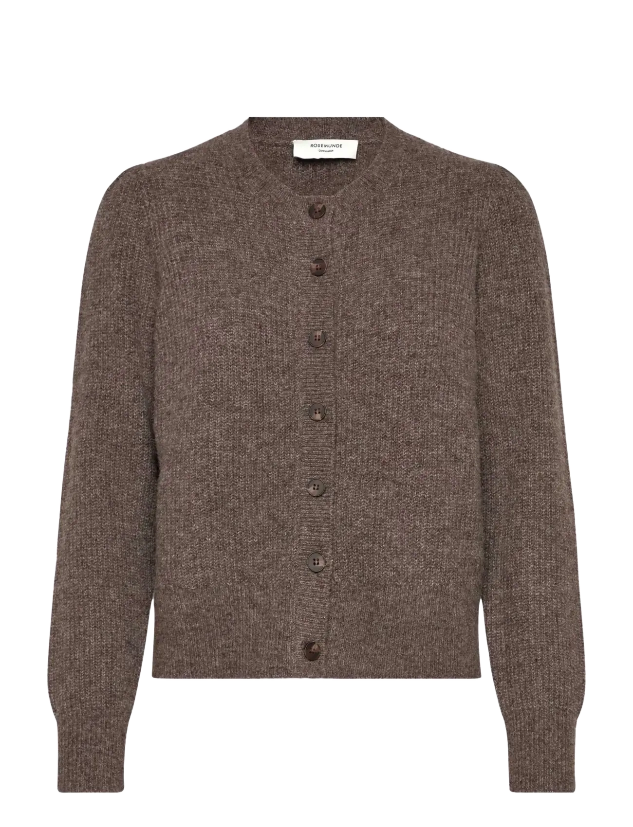 Rosemunde RWTinker Wool Blend LS Cardigan - Cardigans - BROWN GREY MEL / brown
