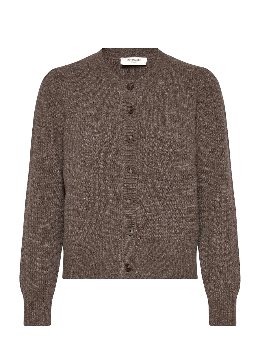 Rosemunde - RWTinker Wool Blend LS Cardigan - cardigans - brown grey mel - 0