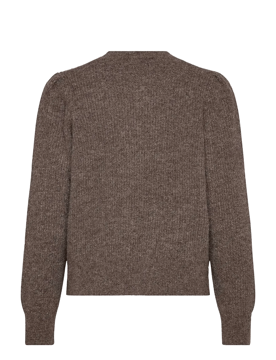 Rosemunde - RWTinker Wool Blend LS Cardigan - cardigans - brown grey mel - 1