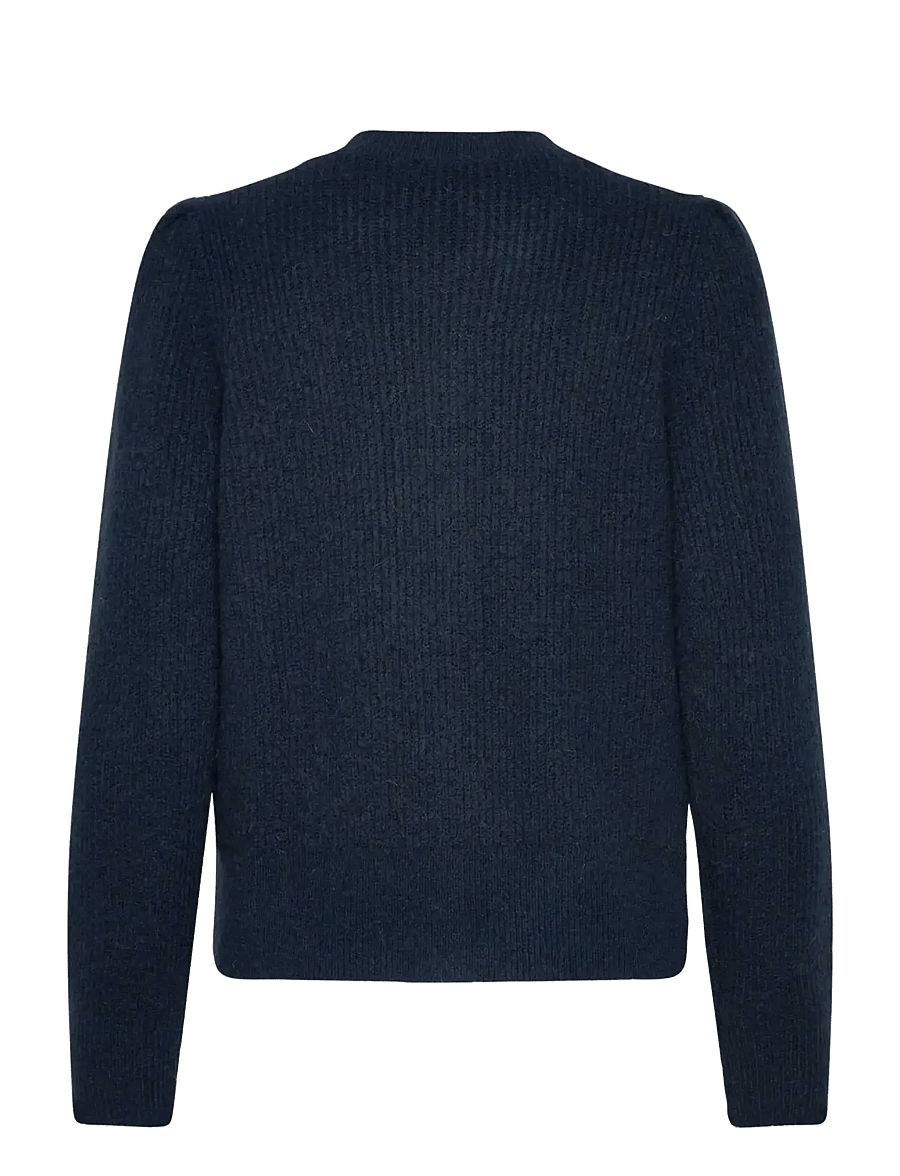 Rosemunde - RWTinker Wool Blend LS Cardigan - cardigans - dark navy melange - 1