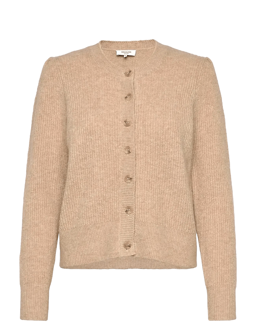 Rosemunde - RWTinker Wool Blend LS Cardigan - cardigans - oat meal melange - 0