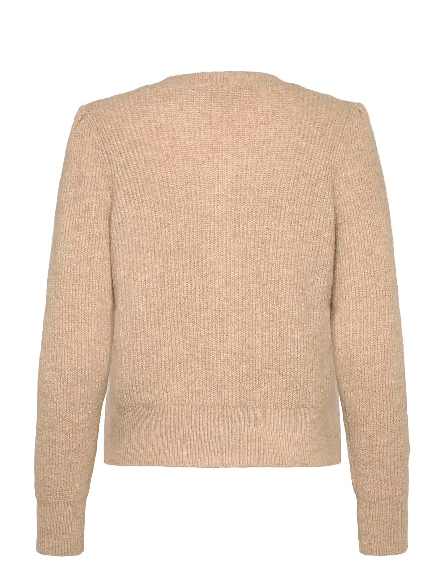 Rosemunde - RWTinker Wool Blend LS Cardigan - cardigans - oat meal melange - 1