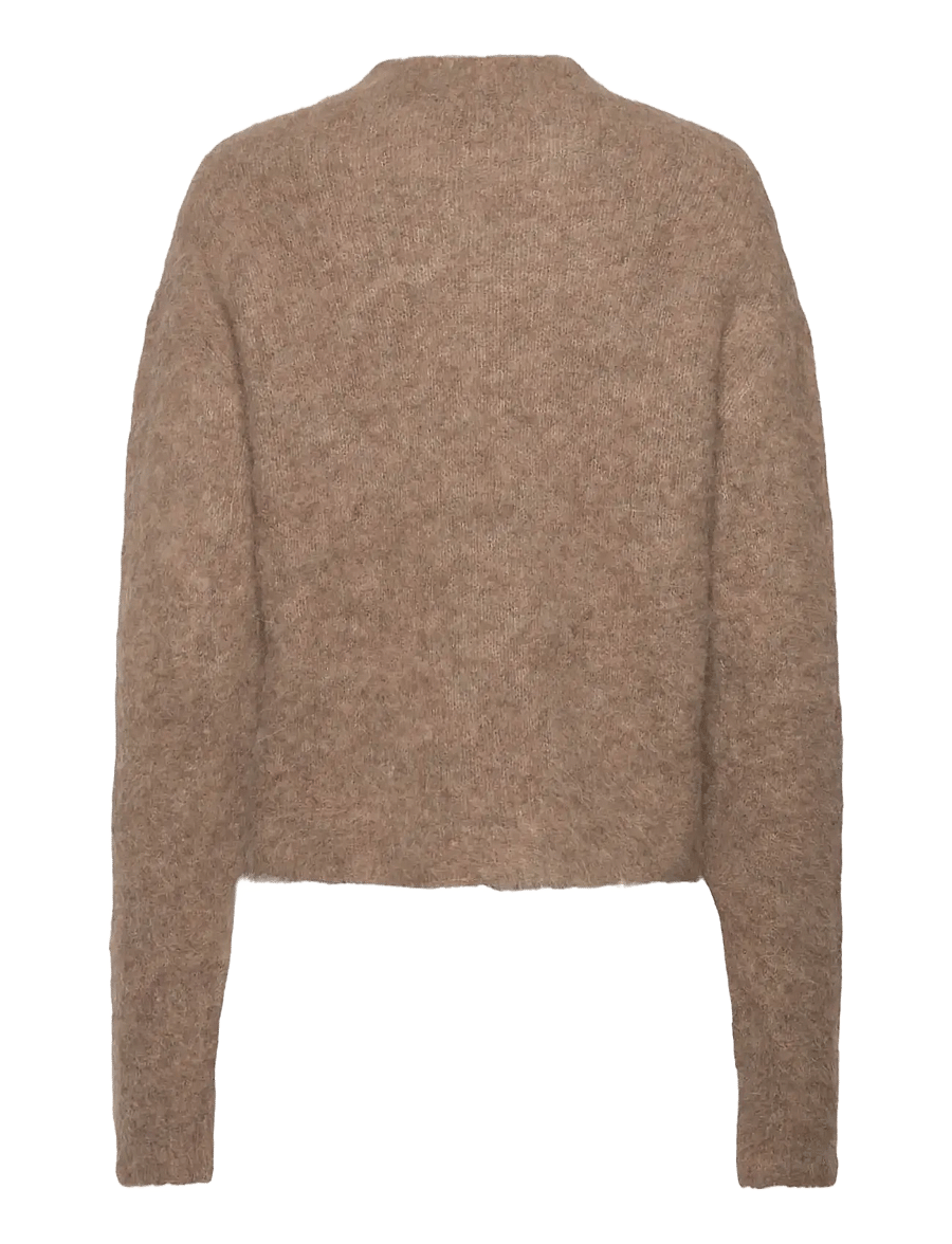 Rosemunde - RWFurry Alpaca LS Mock Neck Pullover - striktrøjer - brown grey mel - 2