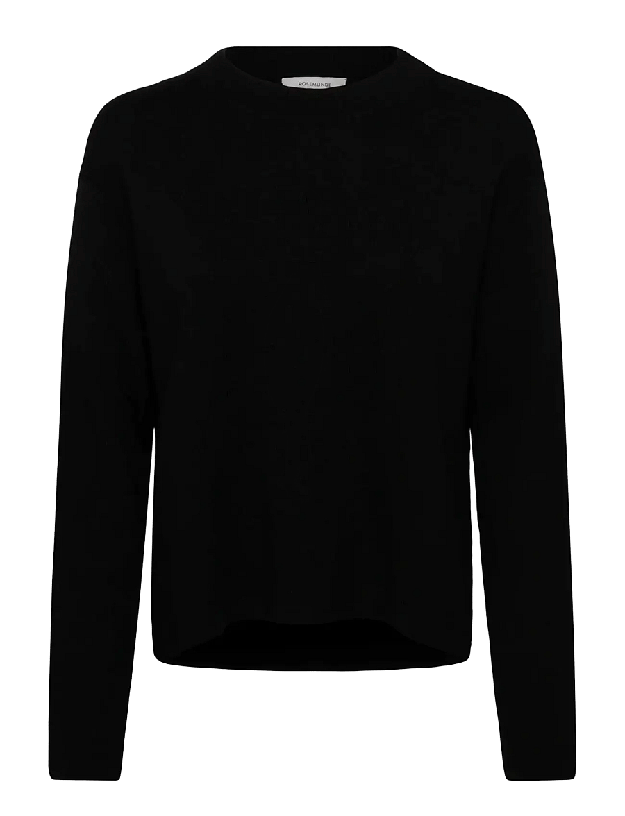 Rosemunde - RWCody Merino LS Mock Neck Pullover - striktrøjer - black - 0