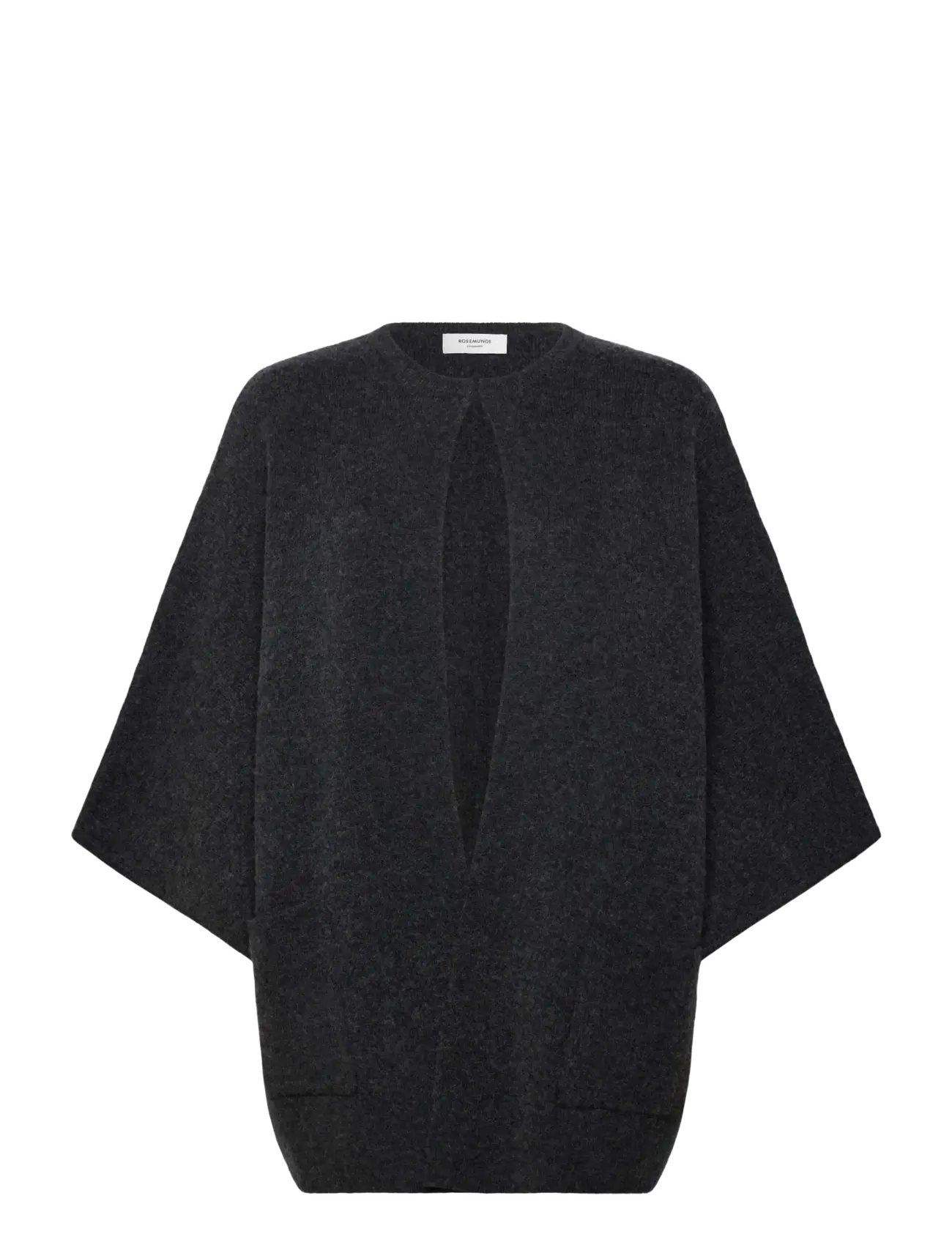 Rosemunde RWJesse Wool Cape Cardigan - Kleidung - DARK GREY MELANGE / grey