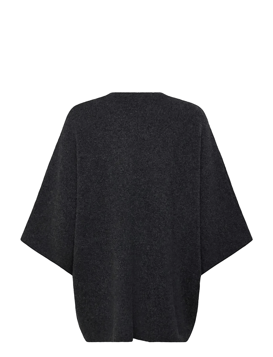 Rosemunde - RWJesse Wool Cape Cardigan - dark grey melange - 1