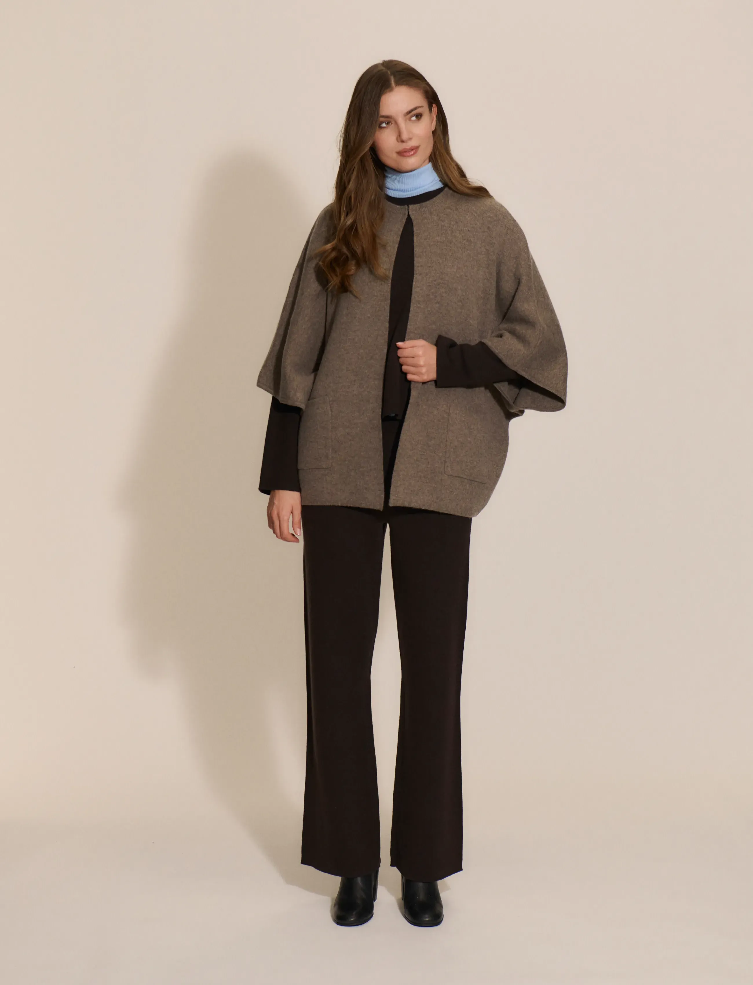 Rosemunde - RWJesse Wool Cape Cardigan - walnut melange - 3
