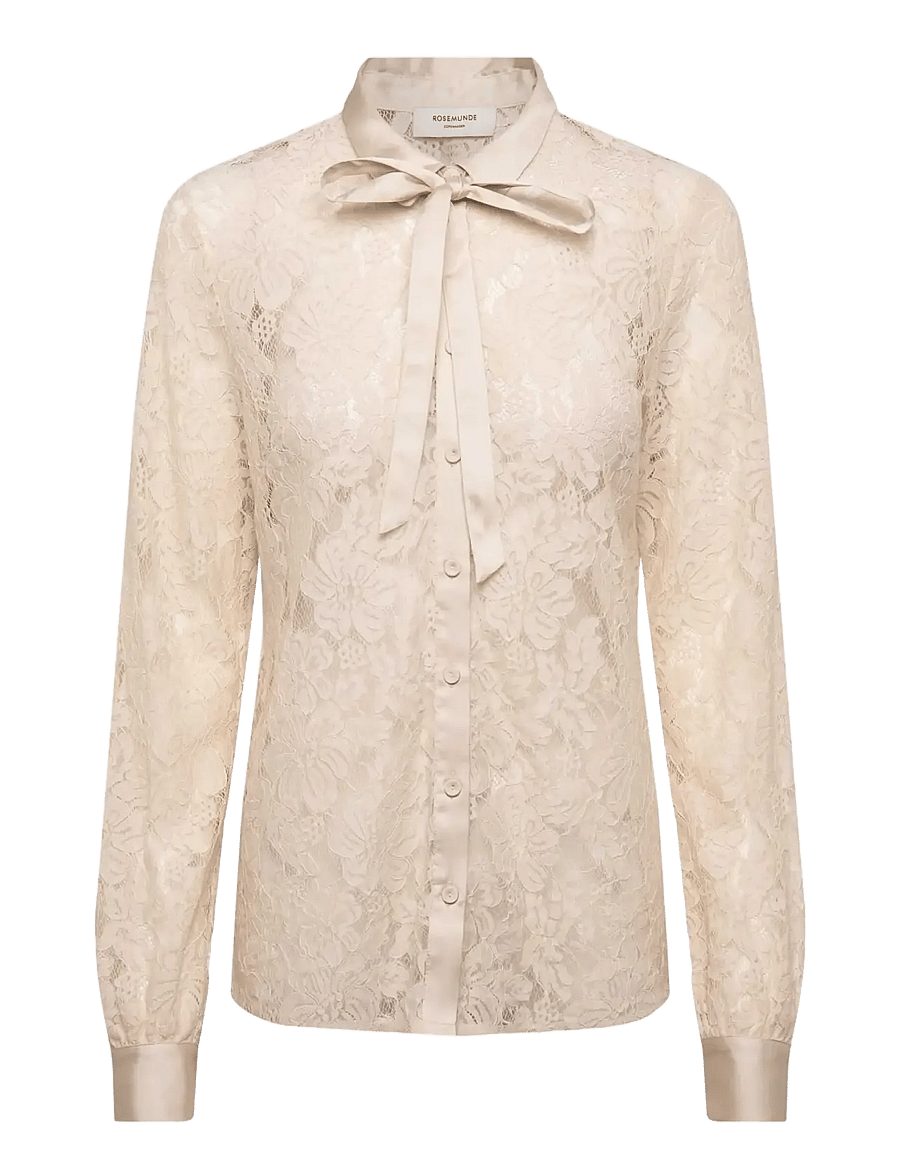 Rosemunde - RWAlice Lace LS Shirt - langärmlige hemden - rainy day - 1