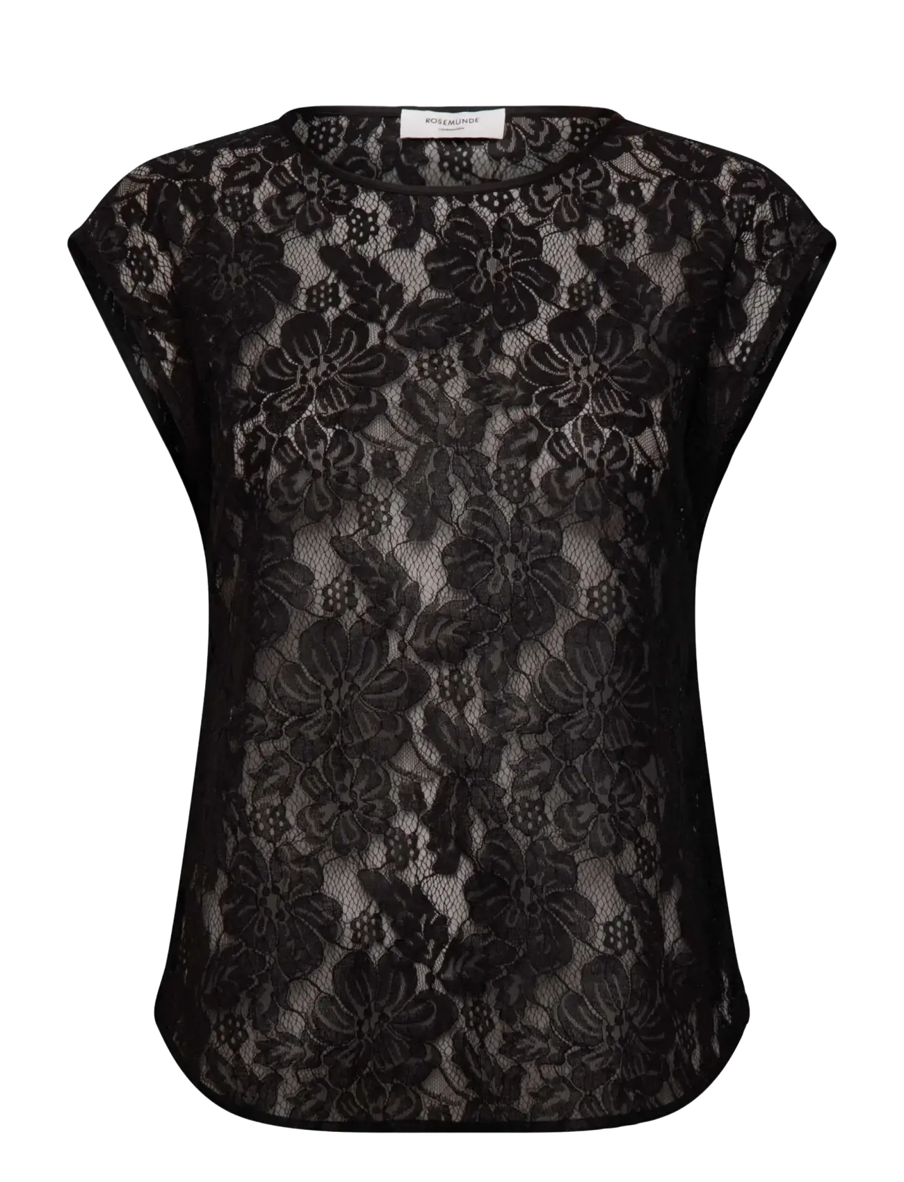 Rosemunde RWAlice Lace SS Blouse - Riided - BLACK / black