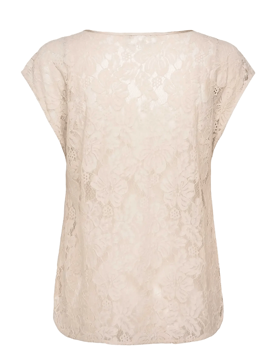 Rosemunde - RWAlice Lace SS Blouse - kurzärmelige blusen - rainy day - 1