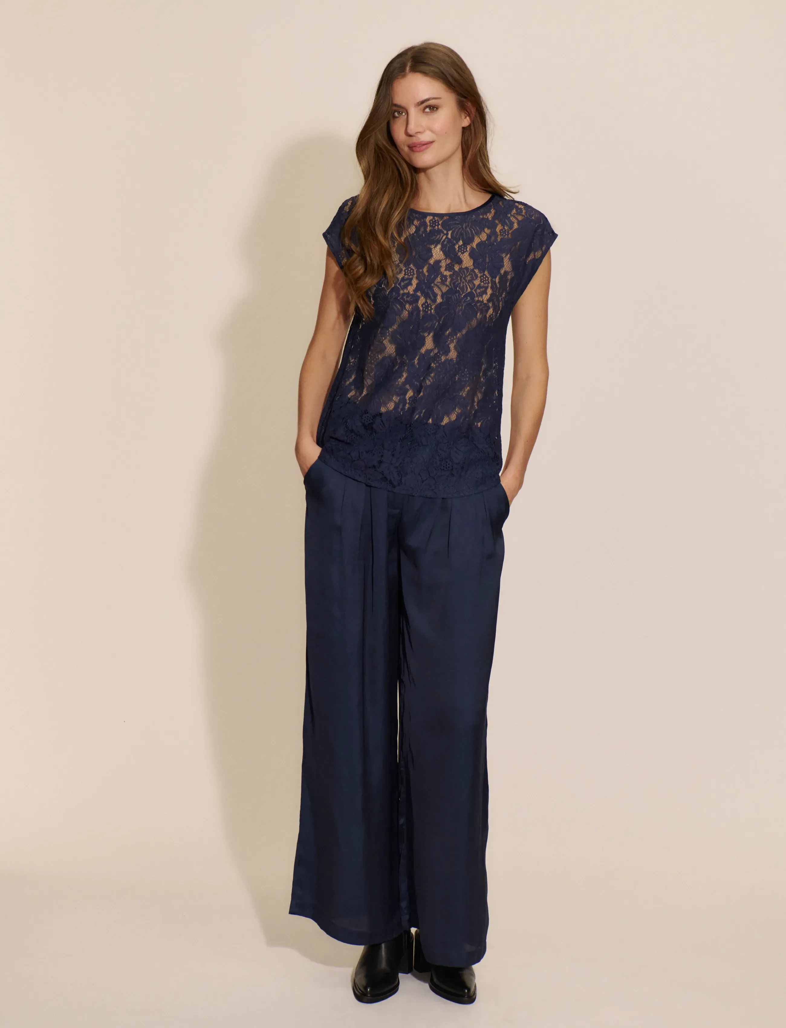 Rosemunde - RWMessina HW Wide Trousers - navy - 4