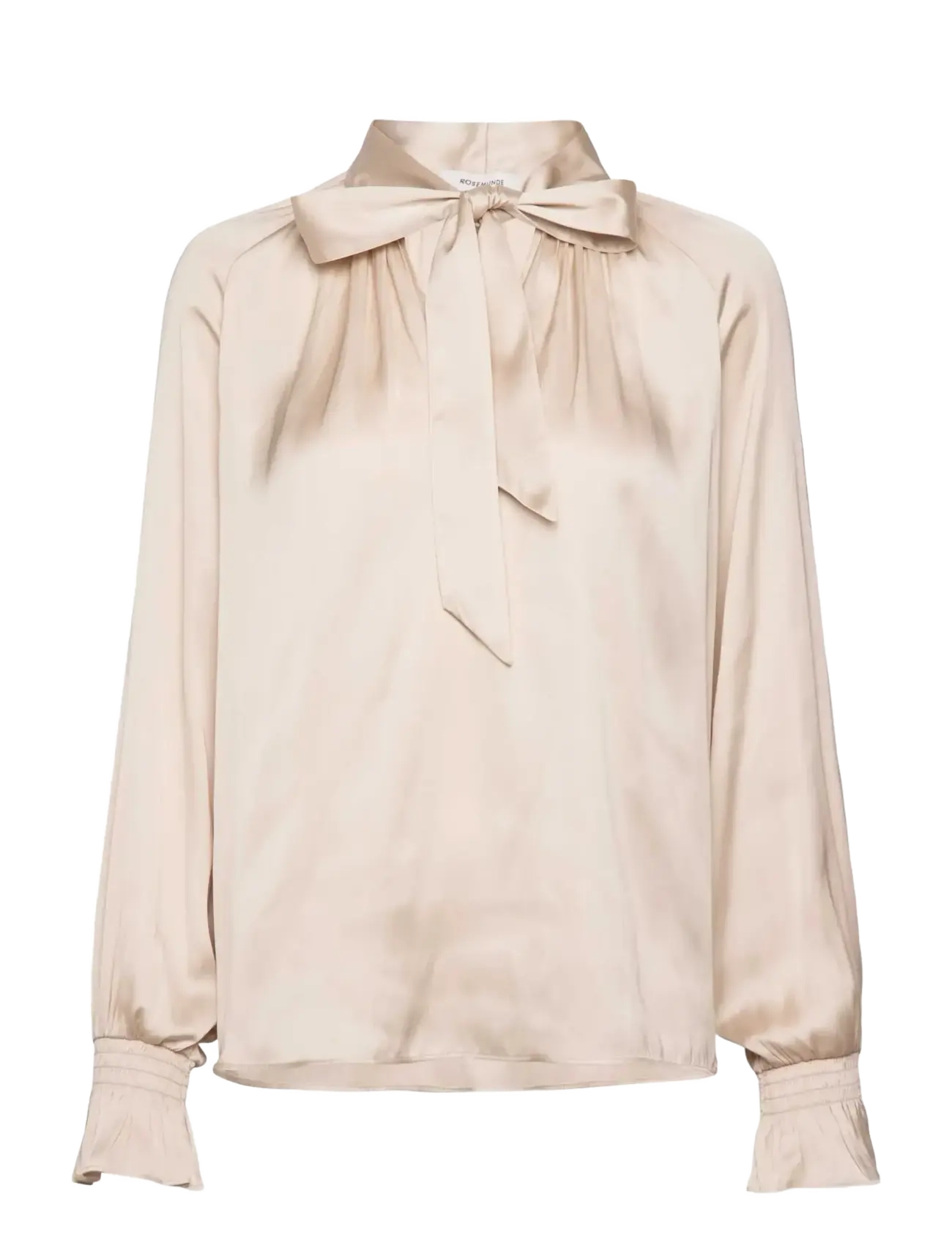 Rosemunde RWMessina LS Tie Blouse - Kleidung - RAINY DAY / cream
