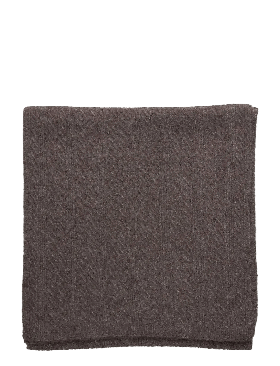 Rosemunde - RWTinker Wool Blend Cable Scarf - brown grey mel - 2