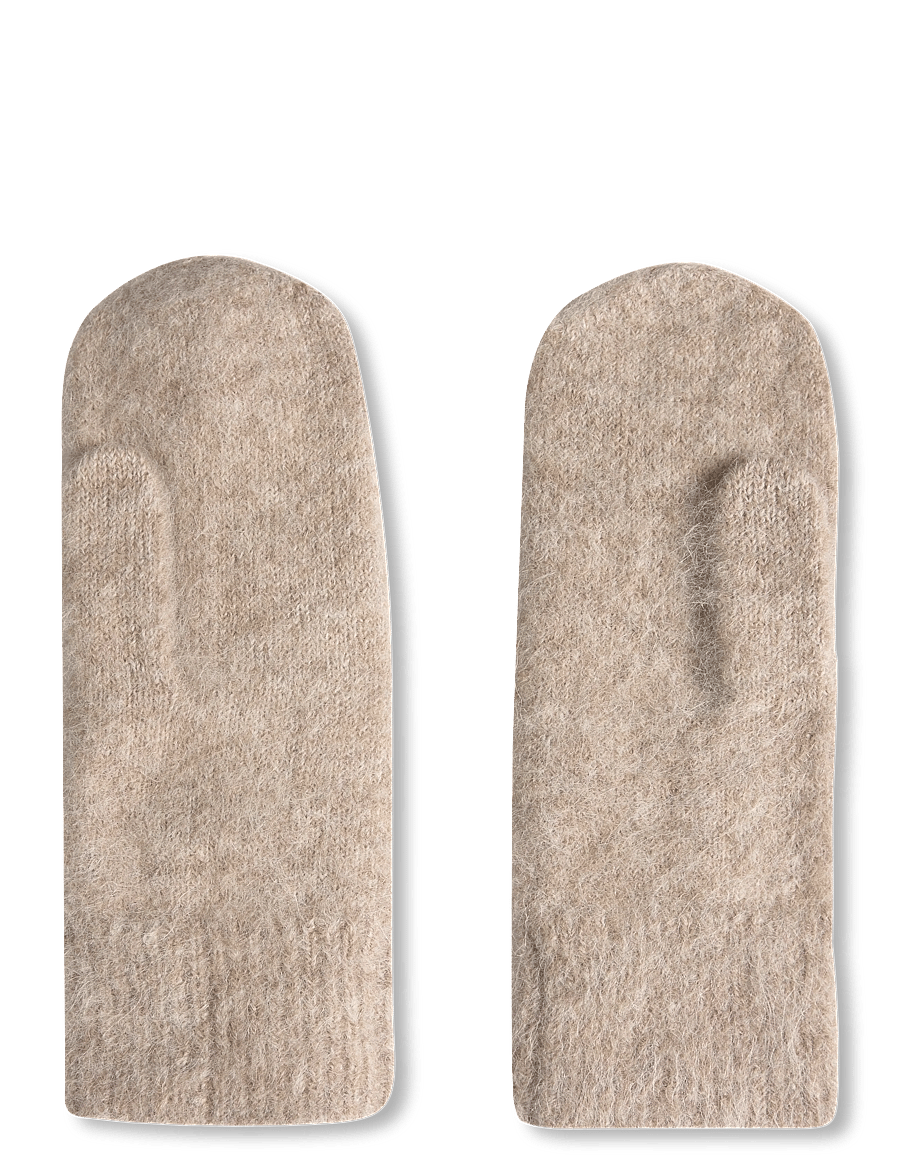 Rosemunde - RWFurry Alpaca Mittens - labakindad - oat melange - 1