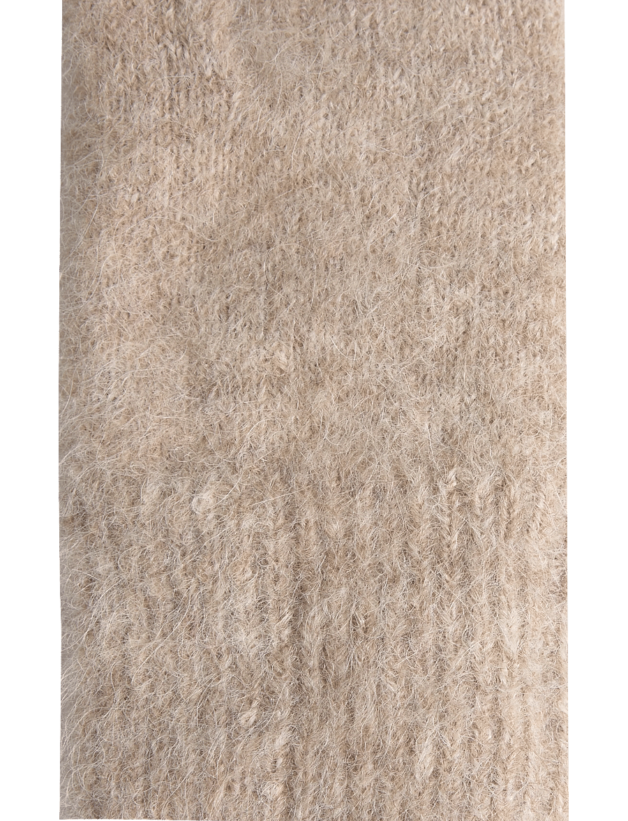 Rosemunde - RWFurry Alpaca Mittens - labakindad - oat melange - 2