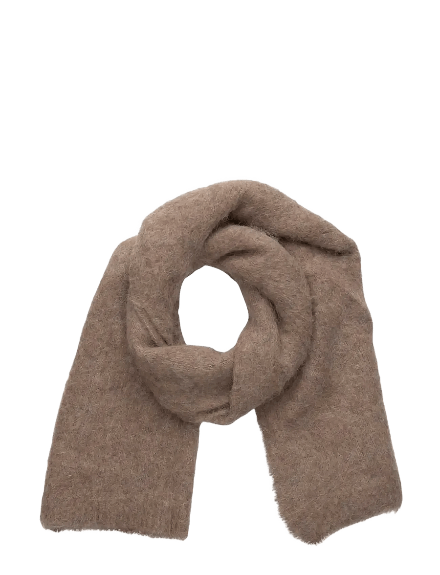 Rosemunde - RWFurry Alpaca Scarf - talvesallid - brown grey mel - 0
