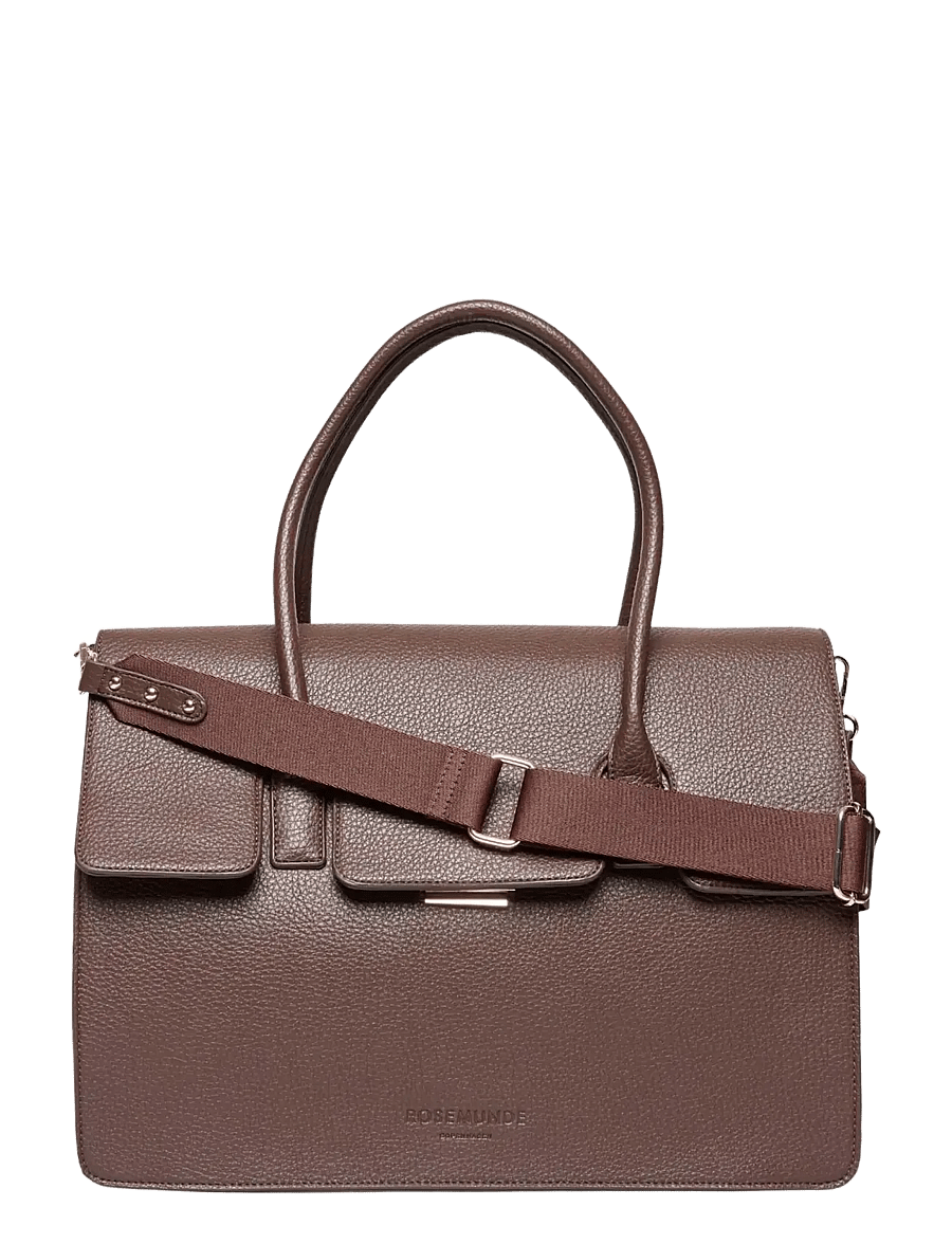 Rosemunde - RBMunich Large Shoulder Bag - Õlakotid - dark chocolate gold - 0