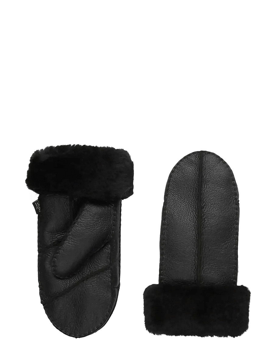 Rosemunde - RHJuno Shearling Mittens - nahast kindad - black - 0