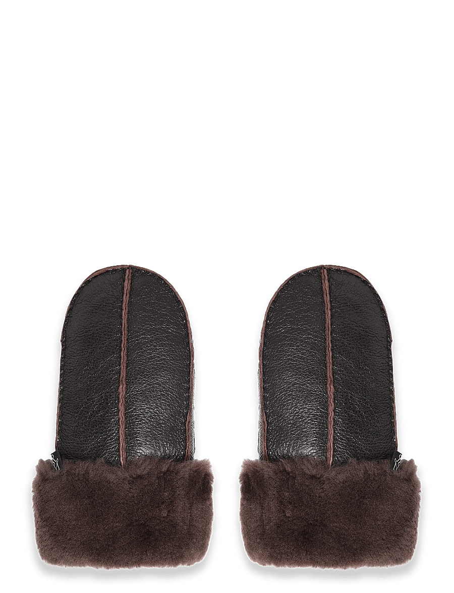 Rosemunde - RHJuno Shearling Mittens - læderhandsker - coffee brown - 1
