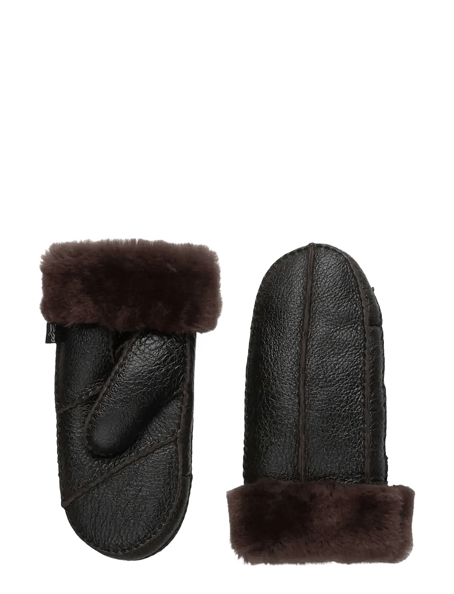Rosemunde - RHJuno Shearling Mittens - nahast kindad - coffee brown - 1