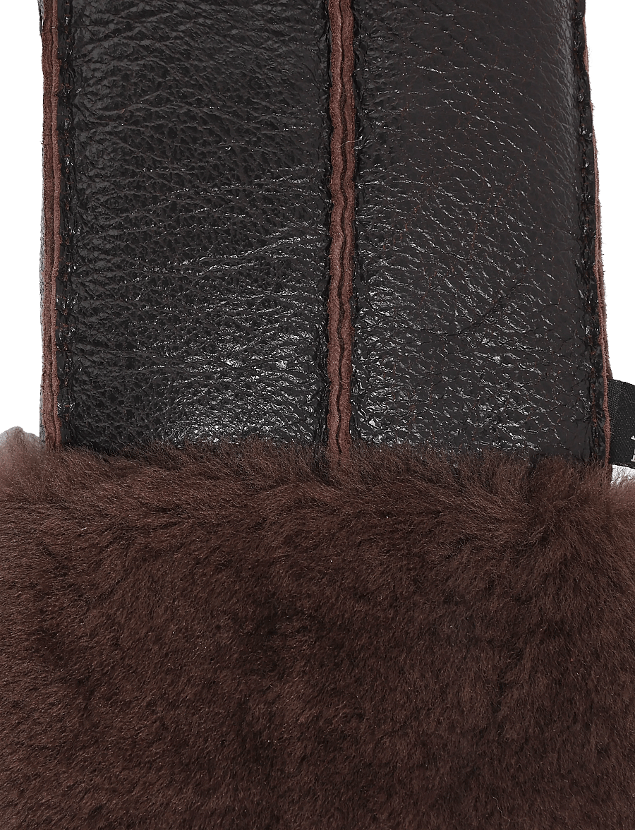 Rosemunde - RHJuno Shearling Mittens - læderhandsker - coffee brown - 3
