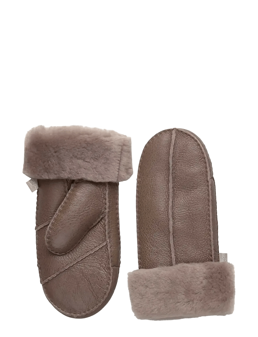 Rosemunde - RHJuno Shearling Mittens - nahast kindad - elk brown - 0