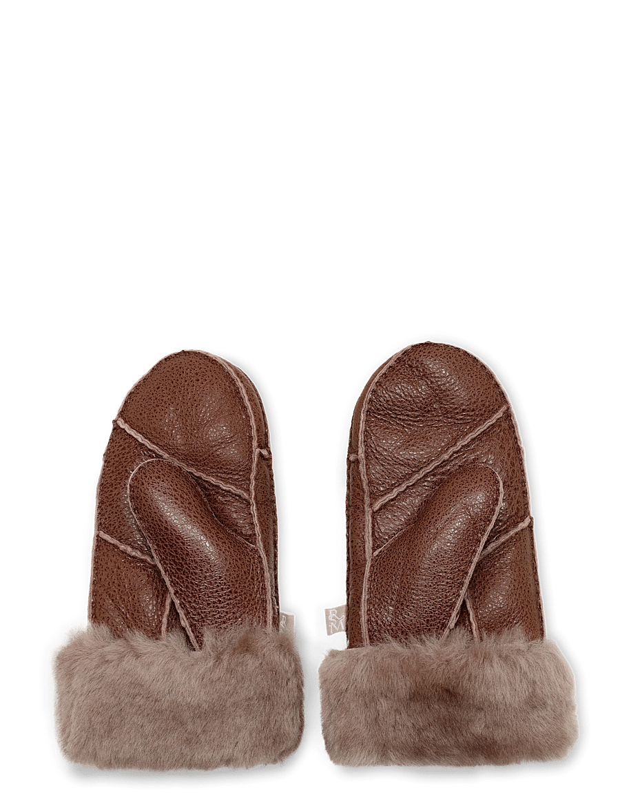 Rosemunde - RHJuno Shearling Mittens - læderhandsker - elk brown - 1