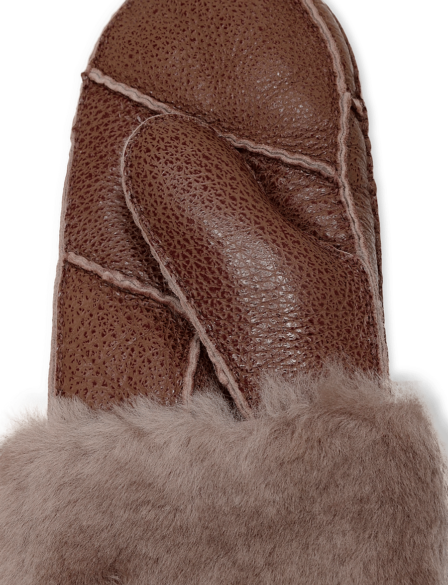 Rosemunde - RHJuno Shearling Mittens - læderhandsker - elk brown - 2