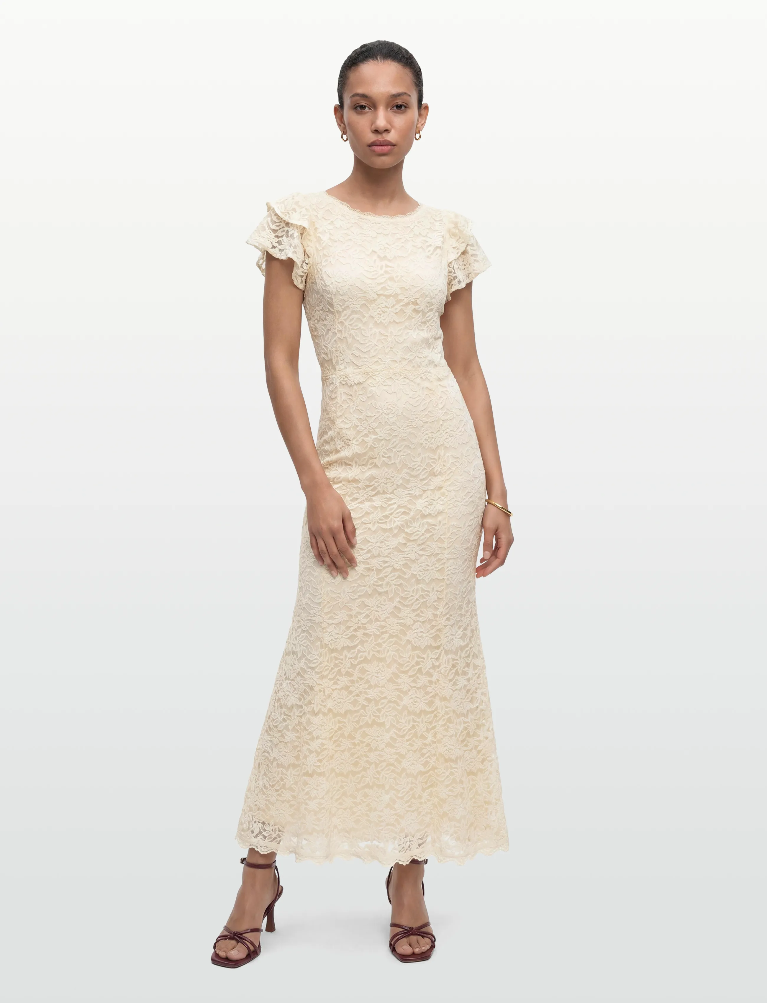 Rosemunde Rwdelicia Ss Long Bridal Dress, M, Cream, Kjoler > Maxikjole, Dame
