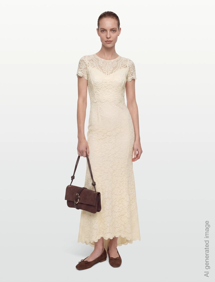 Rosemunde - RWDelicia SS Long Bridal Dress w. T - blondekjoler - ivory - 0