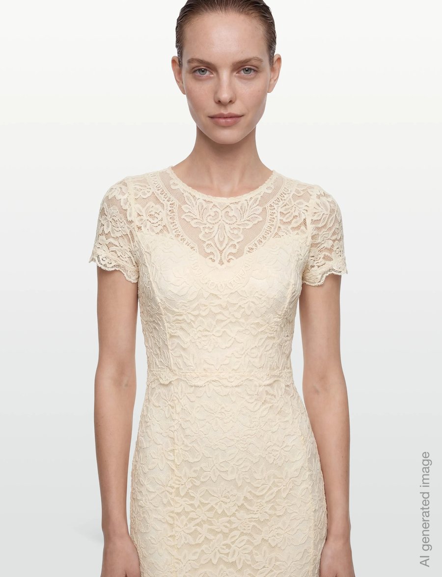 Rosemunde - RWDelicia SS Long Bridal Dress w. T - blondekjoler - ivory - 3