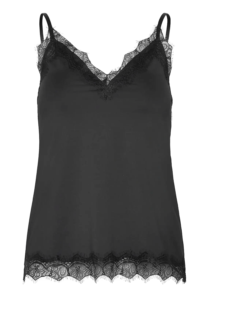 Rosemunde - RWBridget SL Lace Strap Top - Ärmellose tops - black - 1