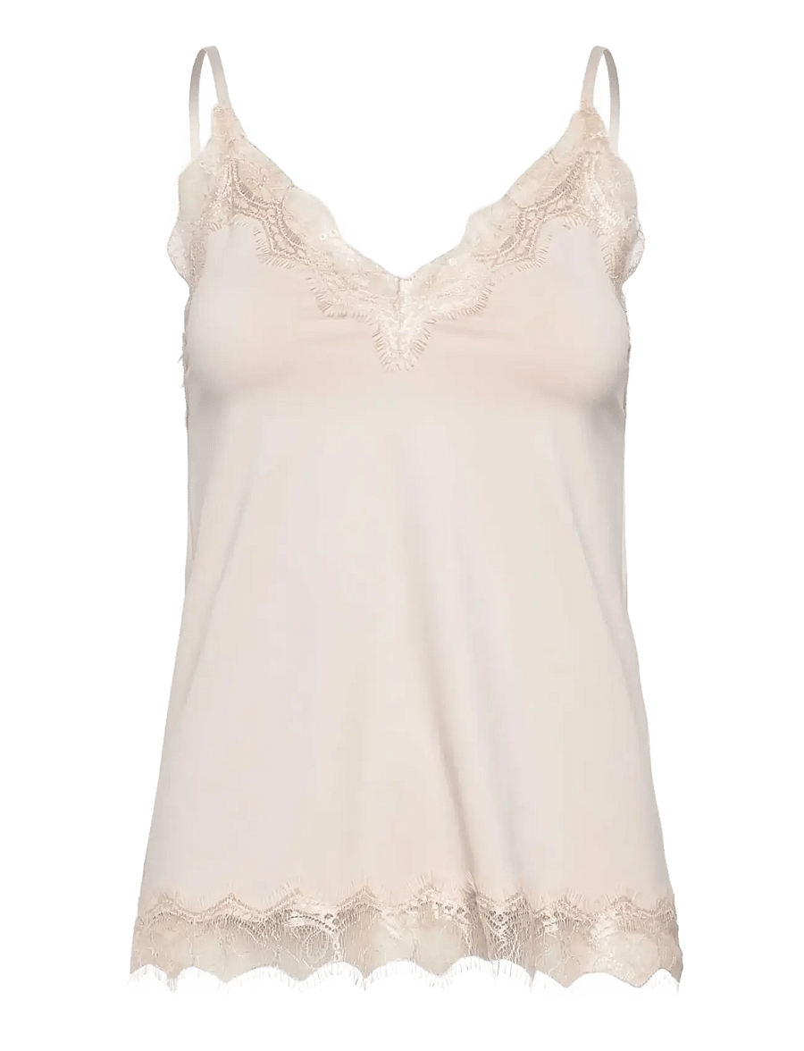 Rosemunde - RWBridget SL Lace Strap Top - tanktops - cacao - 0
