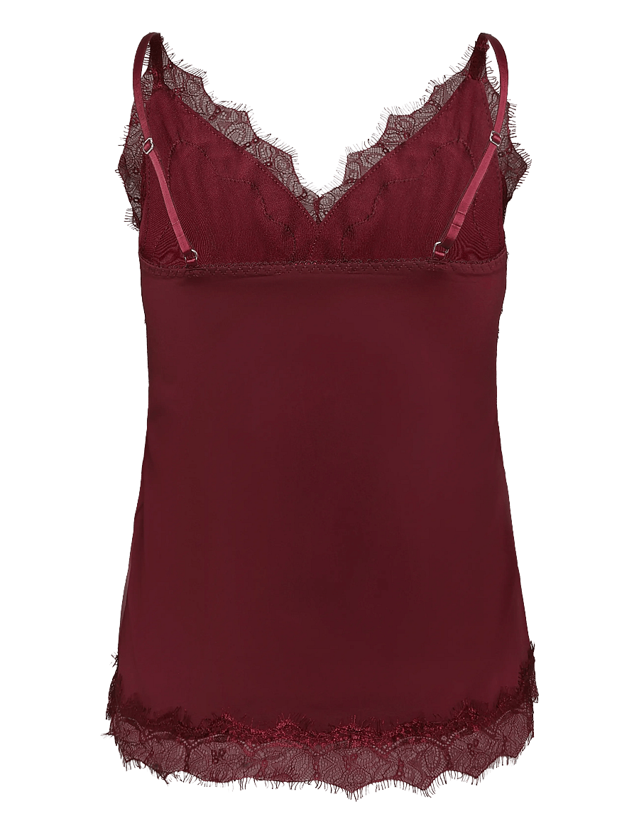 Rosemunde - RWBridget SL Lace Strap Top - linnen - windsor wine - 1