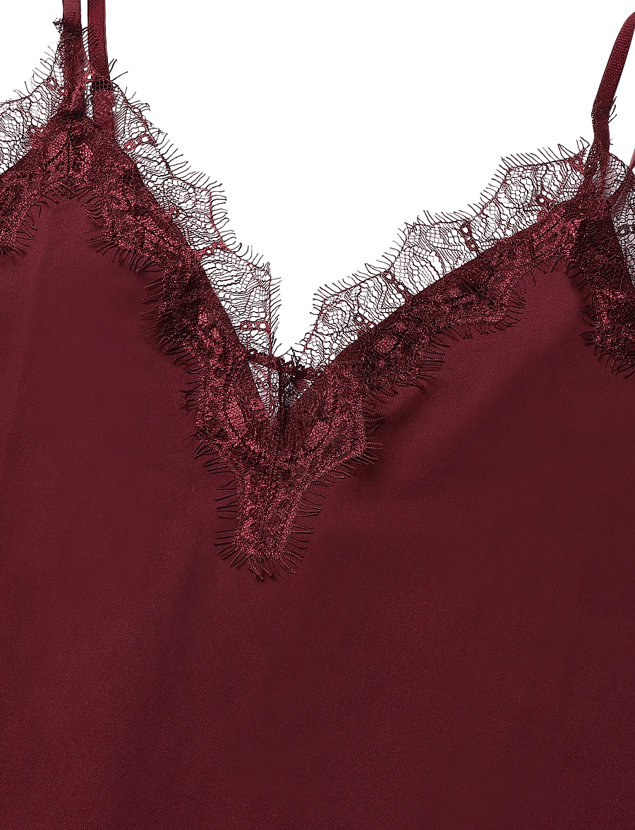 Rosemunde - RWBridget SL Lace Strap Top - linnen - windsor wine - 2