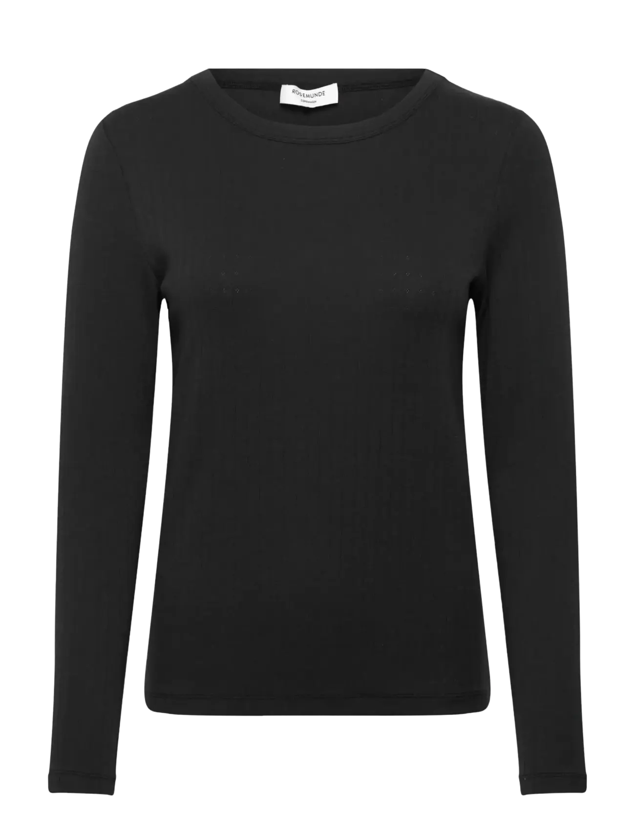 Rosemunde RWBelmo Pointelle LS T-shirt - T-shirts & Tops - BLACK / black
