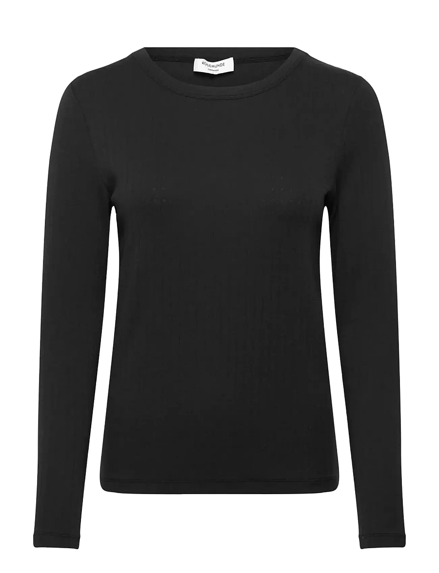 Rosemunde - RWBelmo Pointelle LS T-shirt - black - 1