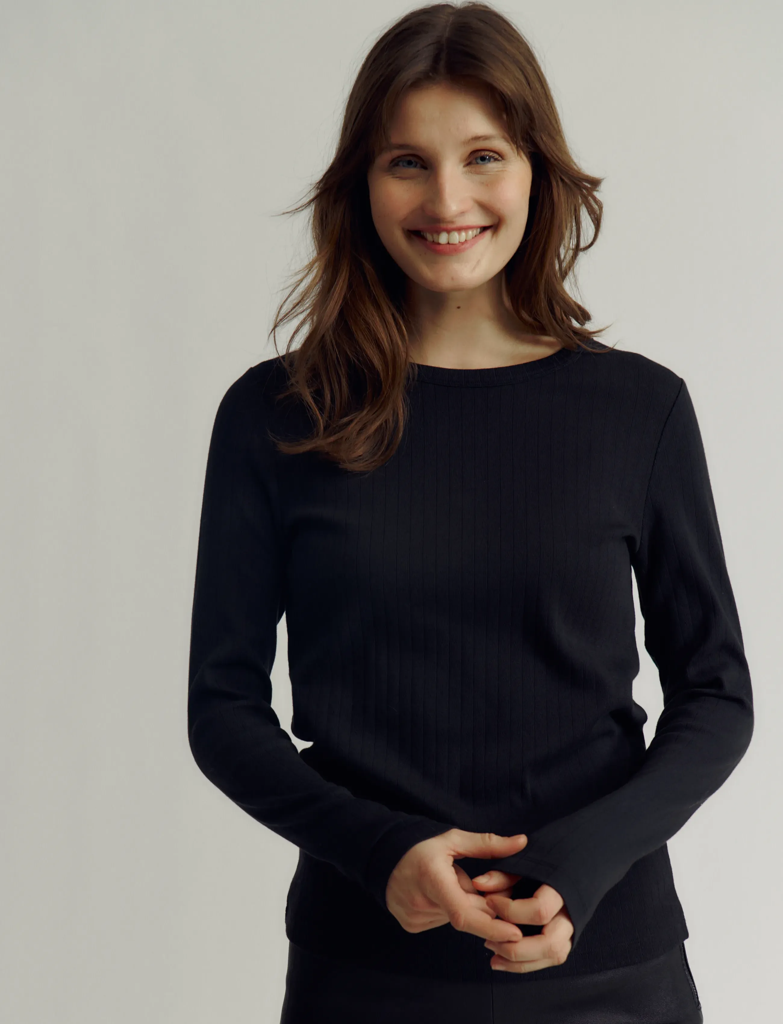 Rosemunde - RWBelmo Pointelle LS T-shirt - black - 3