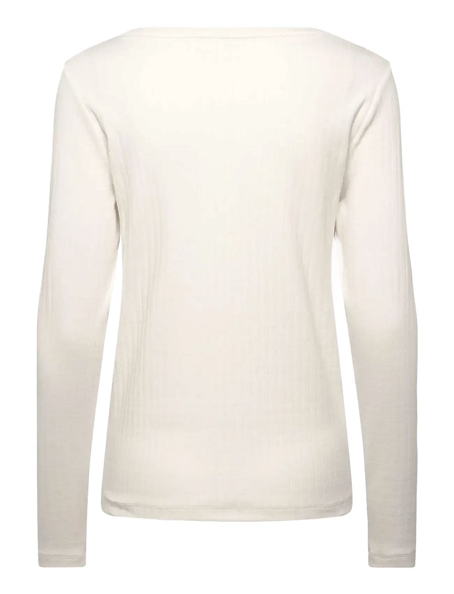 Rosemunde - RWBelmo Pointelle LS T-shirt - long-sleeved tops - cloud dancer - 2