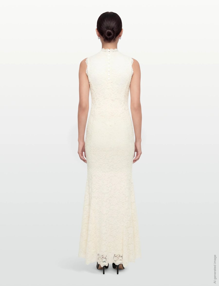 Rosemunde - RWDelicia Lace SL Maxi Bridal Dress - aftenkjoler - ivory - 4