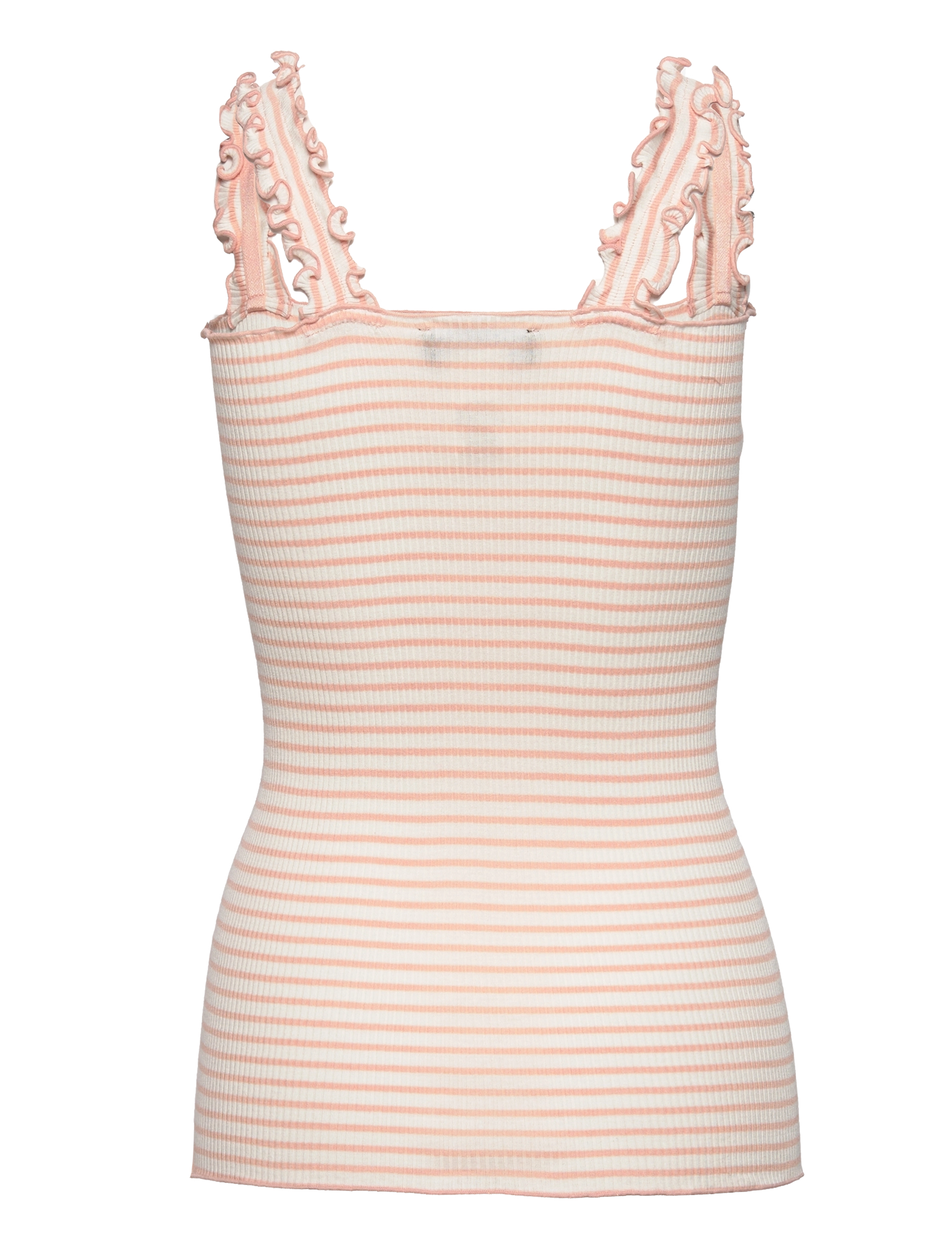 Rosemunde - Silk top - ivory peachy rose stripe - 1