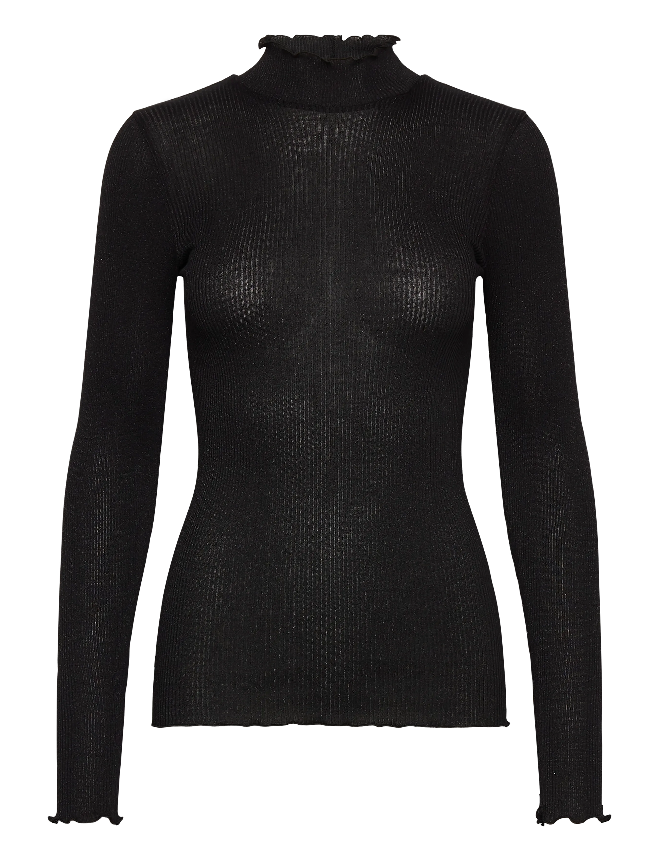 Rosemunde RWBoston Lurex LS T-neck T-shirt - Tøj - BLACK / black