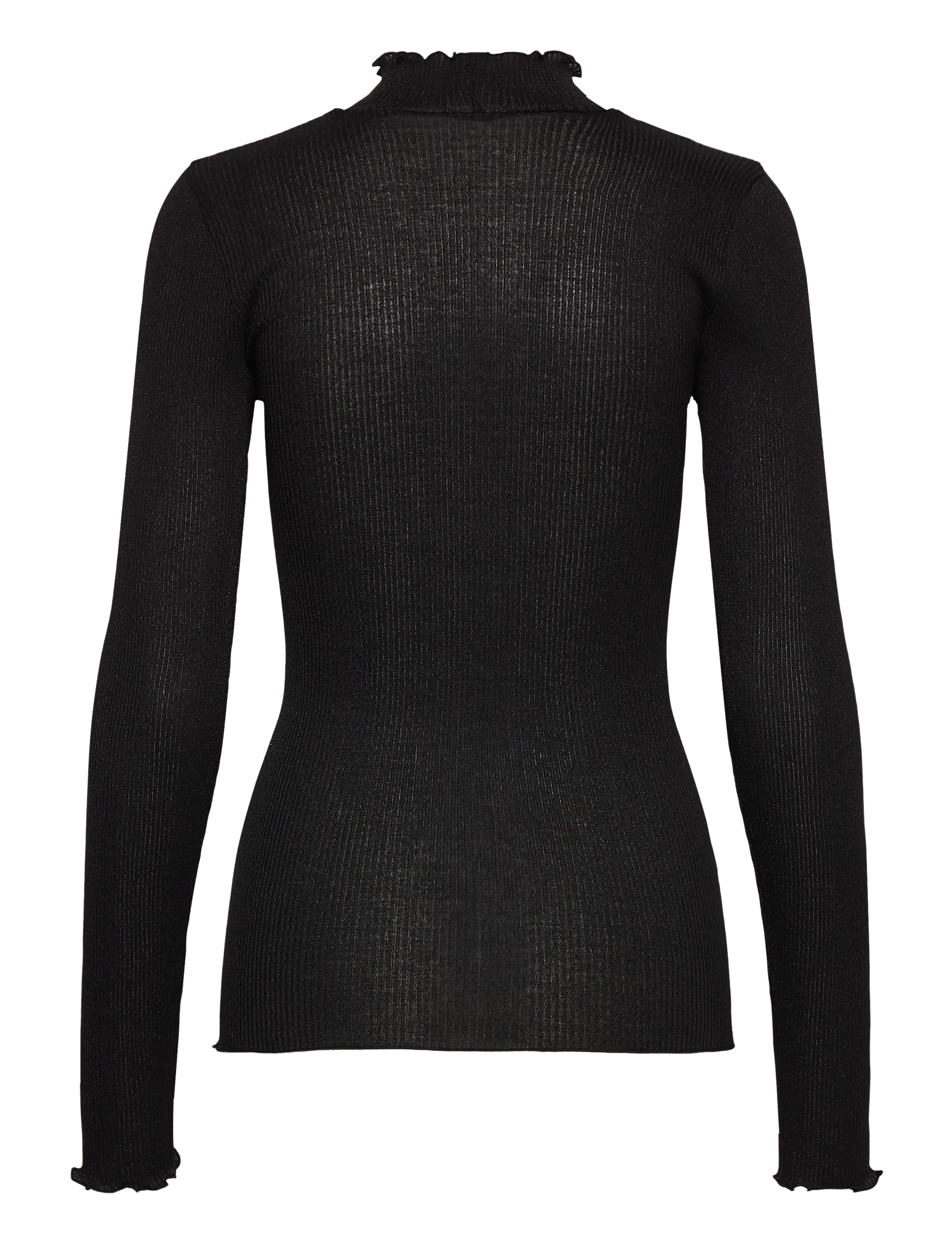 Rosemunde - RWBoston Lurex LS T-neck T-shirt - long-sleeved tops - black - 1