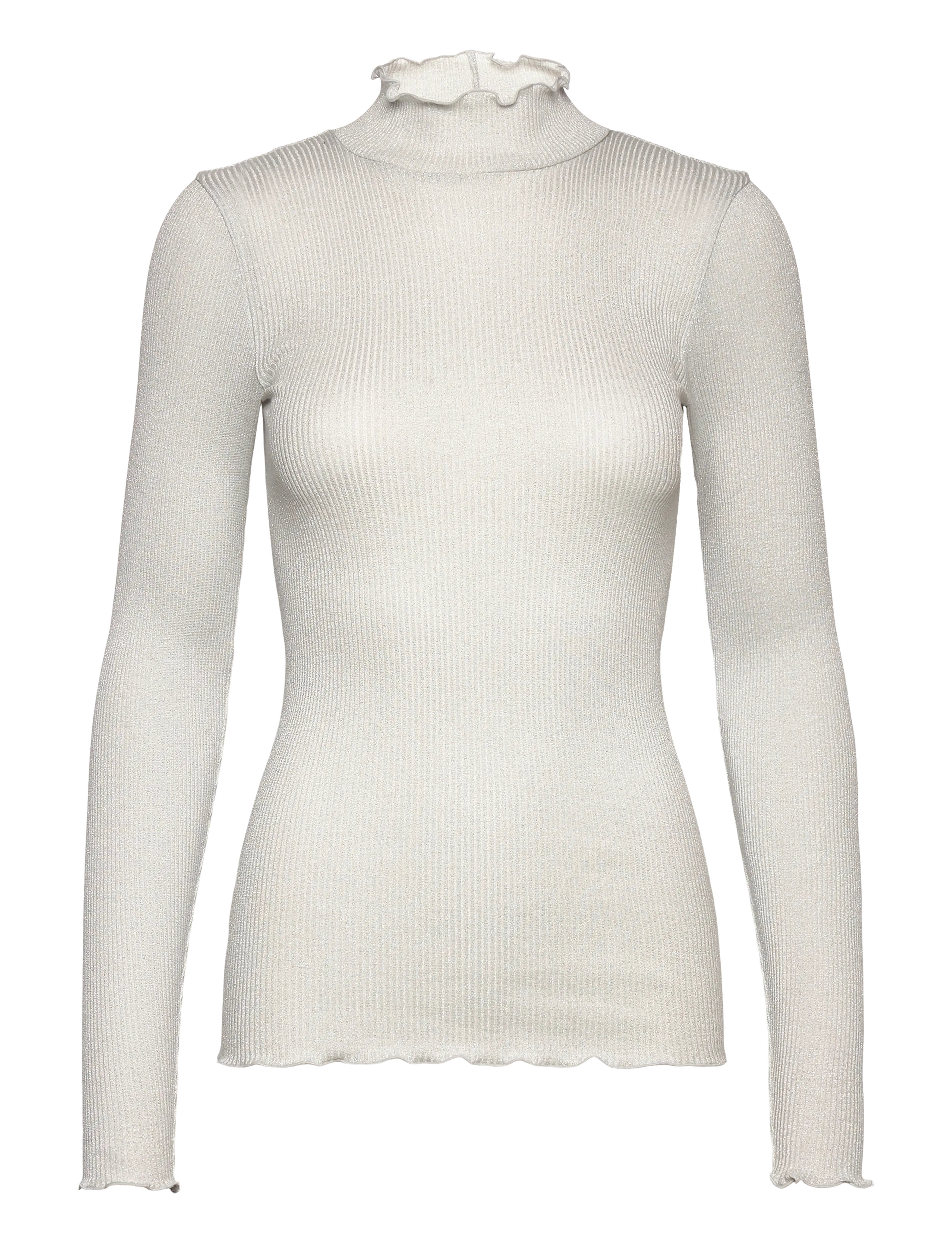 Rosemunde RWBoston Lurex LS T-neck T-shirt - Transitional Layering - NEW WHITE / white