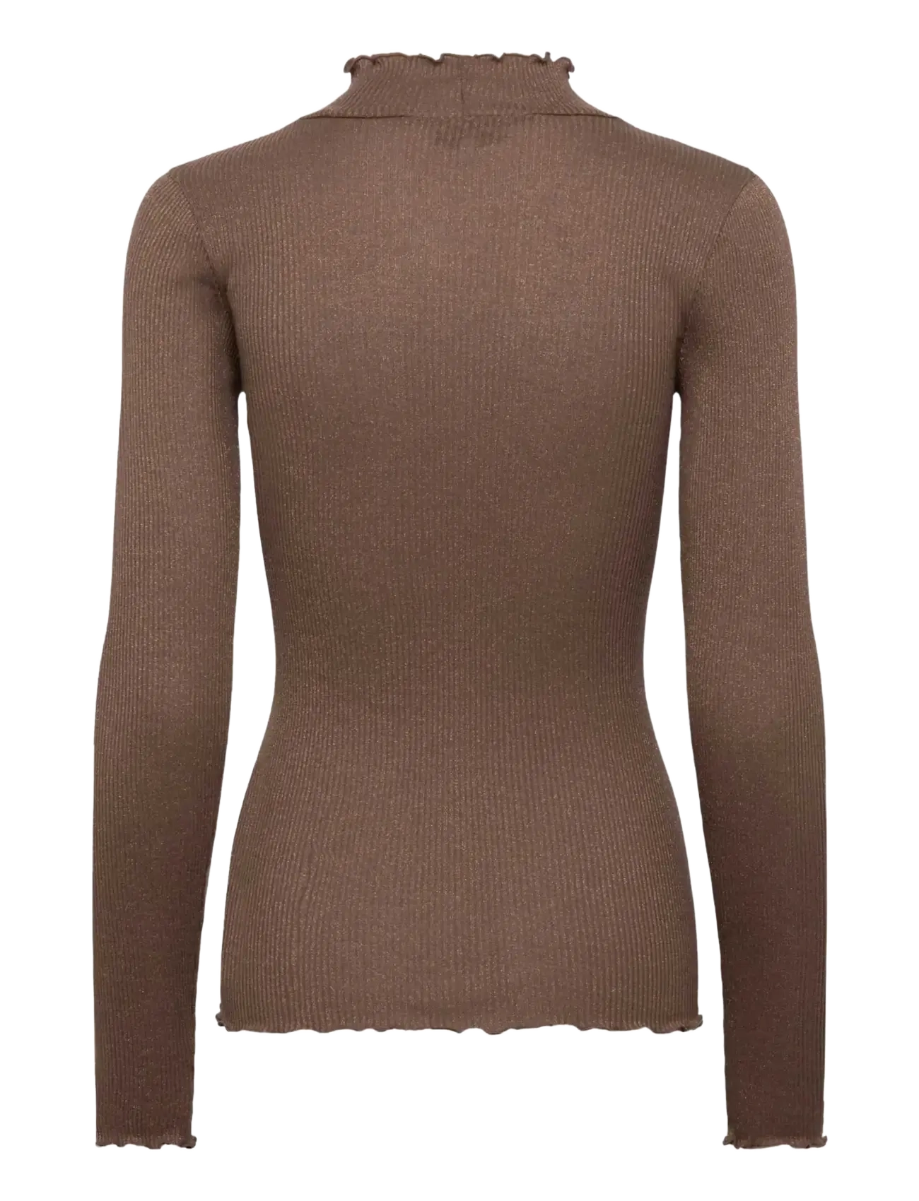 Rosemunde - RWBoston Lurex LS T-neck T-shirt - langärmlige tops - walnut - 1