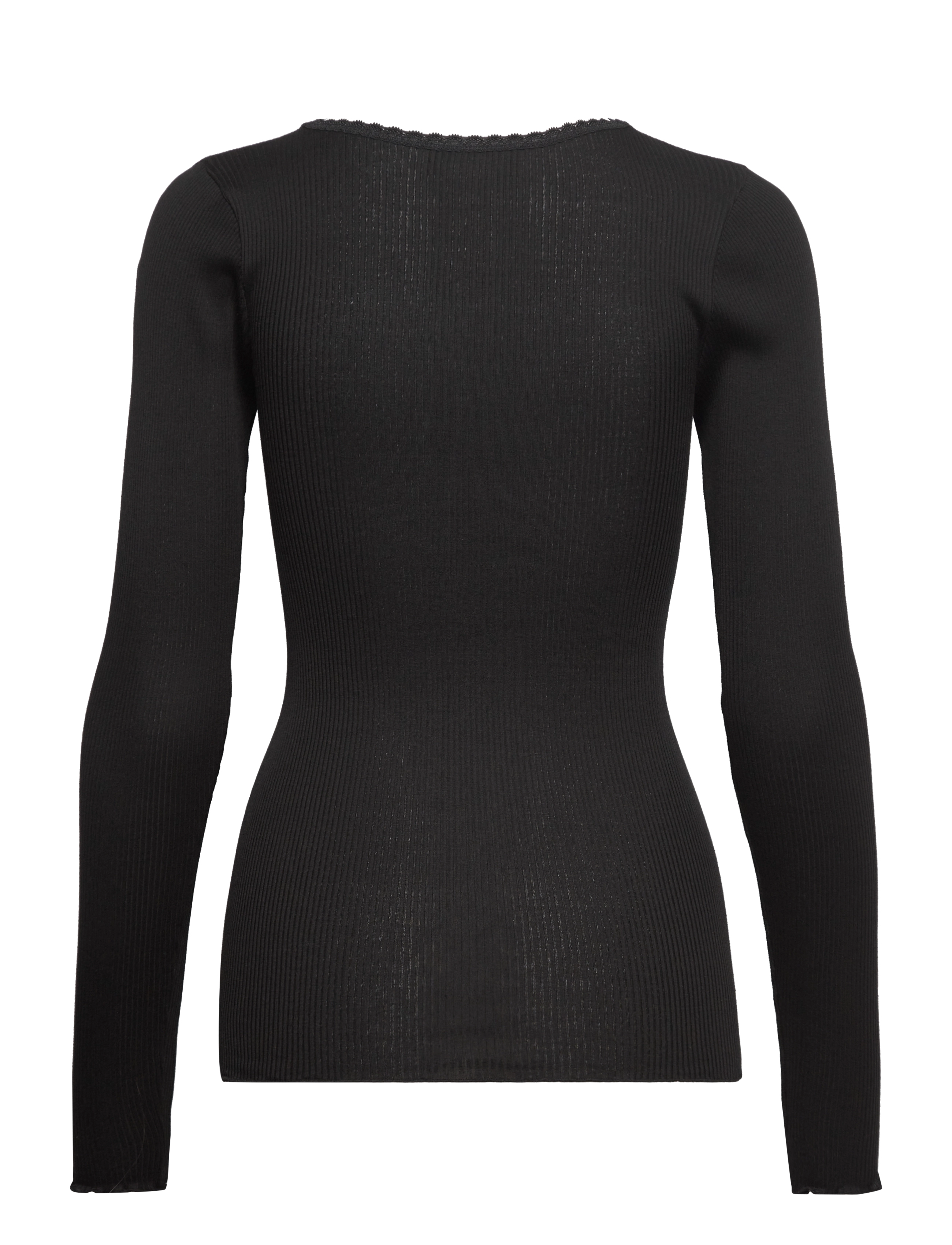 Rosemunde - Silk t-shirt w/ lace - black - 1