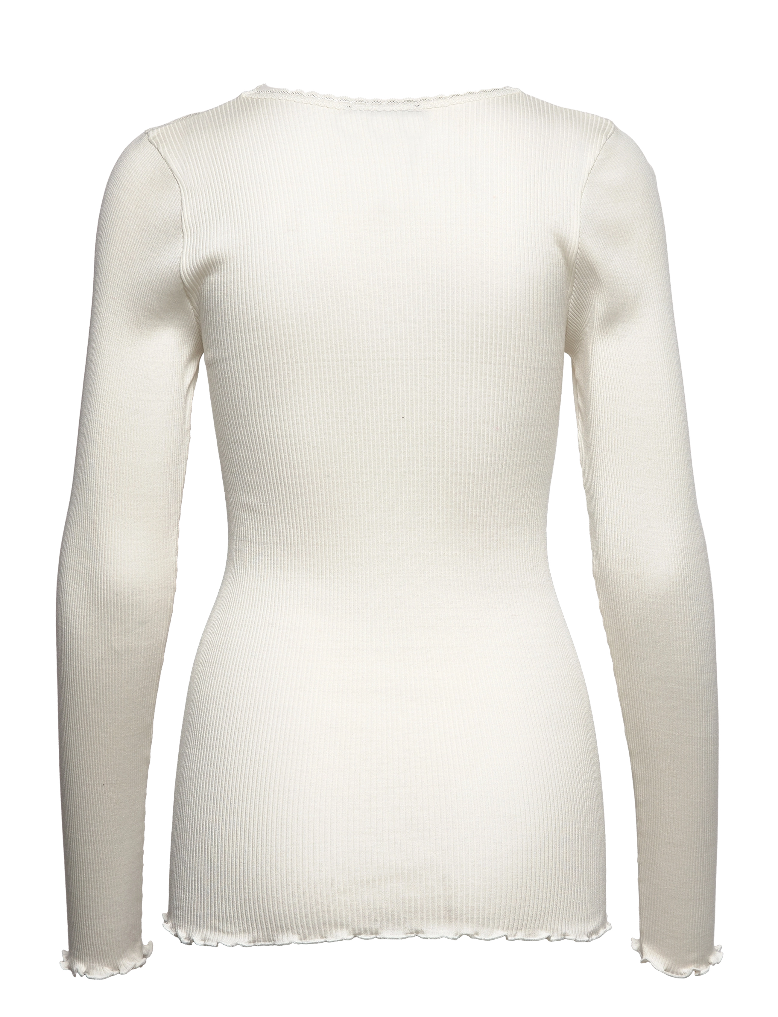 Rosemunde - Silk t-shirt w/ lace - ivory - 1