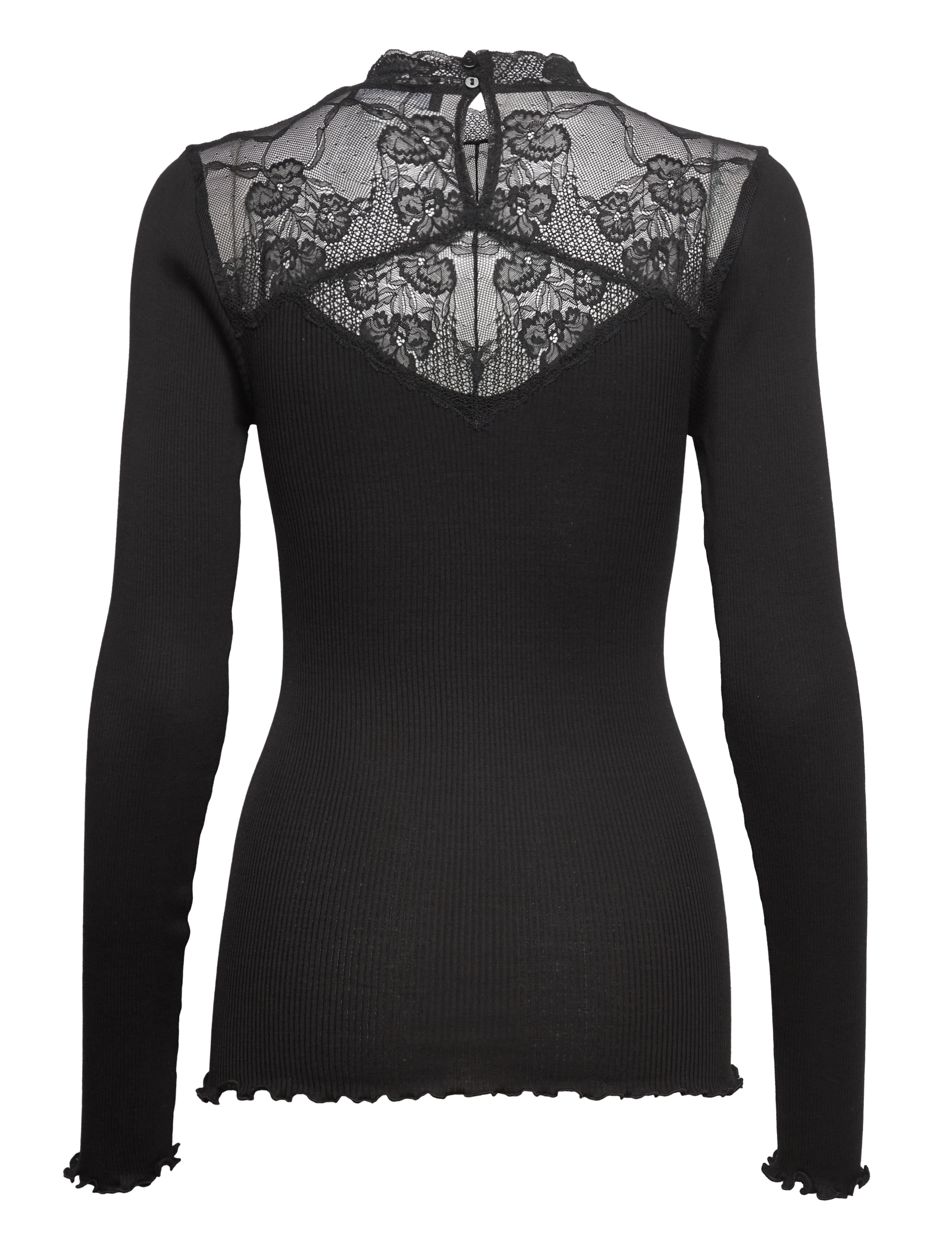 Rosemunde - Silk t-shirt w/ lace - black - 1
